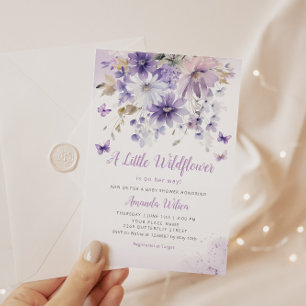 Invitation Un Baby shower Floral Boho Un Petit Fleur sauvage