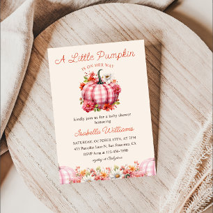 Invitation Un Baby shower Floral De Chute Un Peu Citrouille