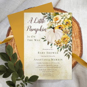 Invitation Un Baby shower Floral D'Or Une Récolte Un Peu Citr