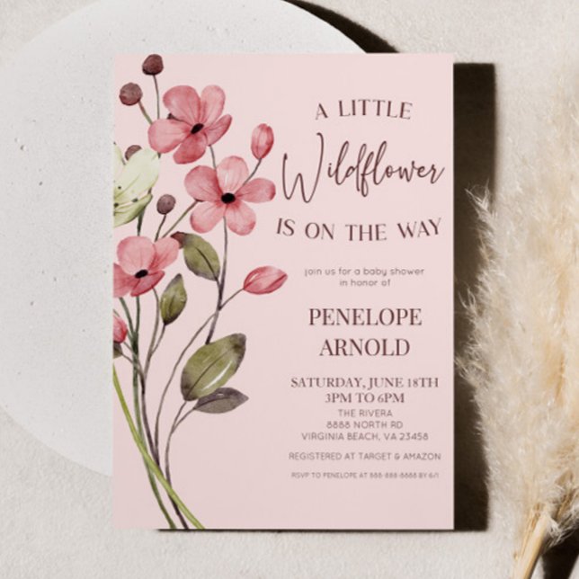 Invitation Un Baby shower Floral Fleur Fleur Fleur Un Peu Fle (Créateur téléchargé)