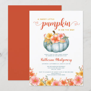 Invitation Un Baby shower Floral Un Peu Citrouille D'Automne 