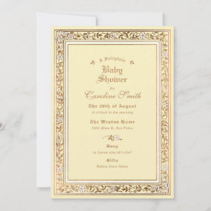 Invitation Un Baby shower jaune à conte équitable