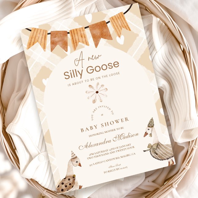Invitation Un Baby shower lunatique d'oie (Créateur téléchargé)