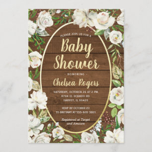 Invitation Un Baby shower rustique neutre pour le genre saupo