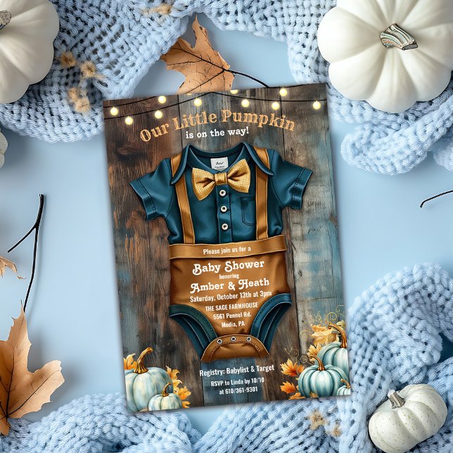 Invitation Un Baby shower Rustique Un Peu Citrouille Invitati (Créateur téléchargé)