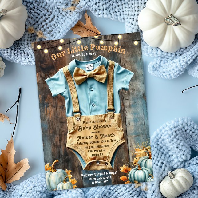 Invitation Un Baby shower Rustique Un Peu Citrouille Invitati (Créateur téléchargé)