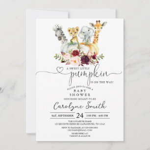 Invitation Un Baby shower Safari Animaux Un Peu Citrouille