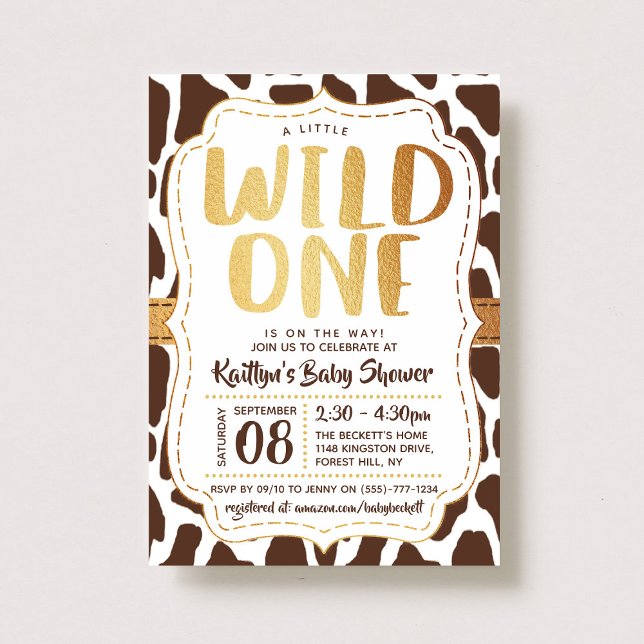 Invitation Un Baby shower sauvage (Créateur téléchargé)
