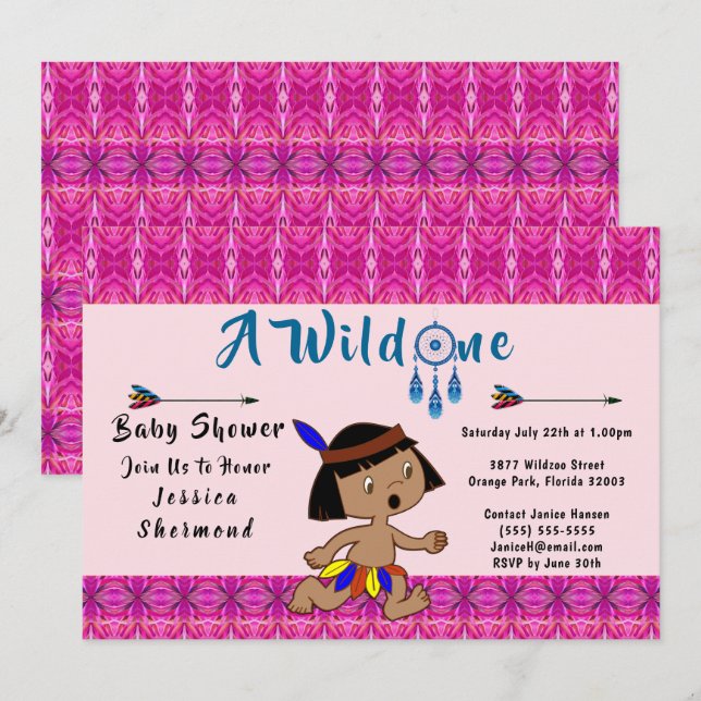 Invitation Un Baby shower sauvage Flèches tribales Abstraites (Devant / Derrière)