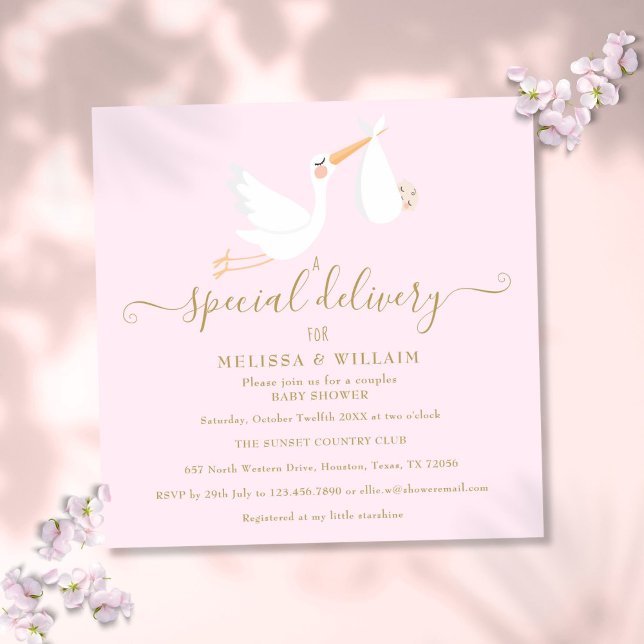 Invitation Un Baby shower spécial Couples de livraison (A Special Delivery Couples Baby Shower Sprinkle Invitation)