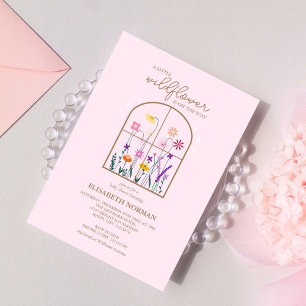 Invitation Un Baby shower Un Peu Fleur sauvage, Moderne Et Dé