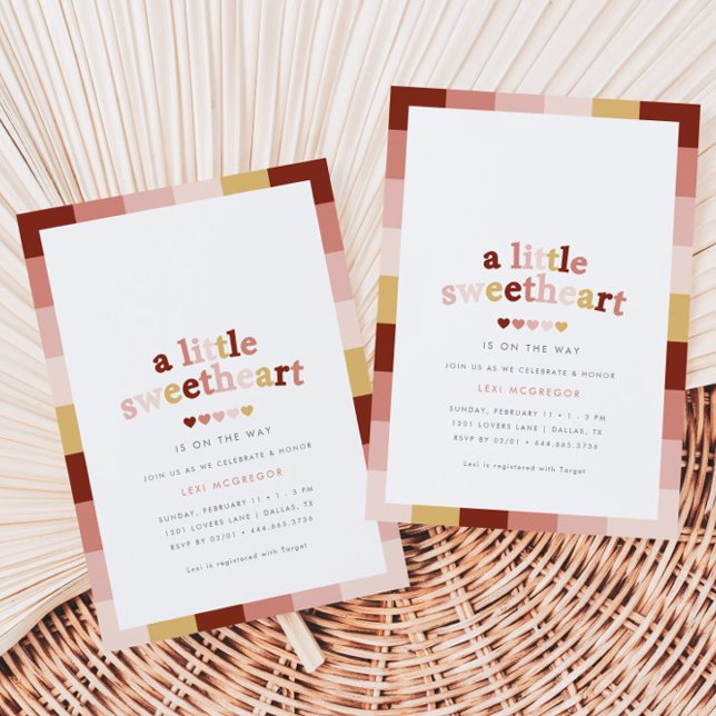 Invitation Un Baby shower Vintage Valentines un peu amoureux (Créateur téléchargé)