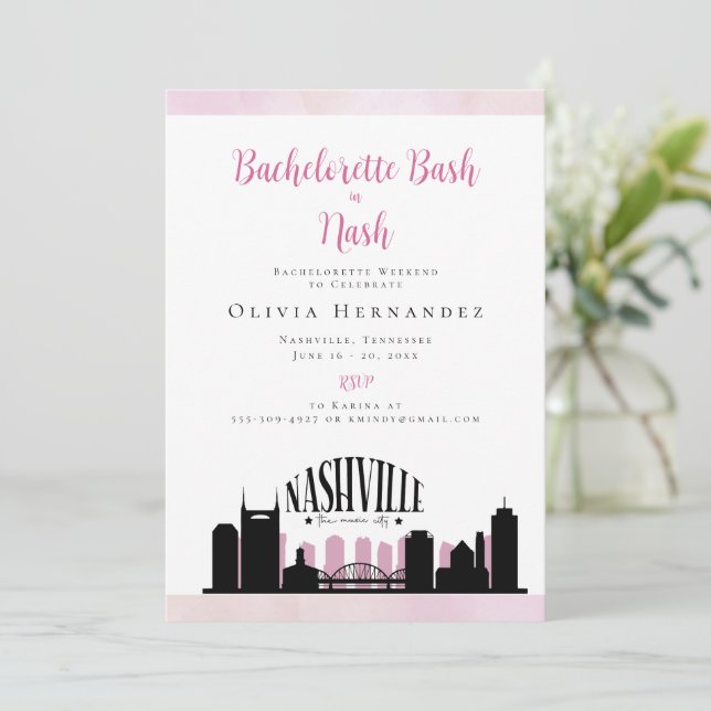 Invitation Un bassin à Nash Bachlorette (Debout devant)