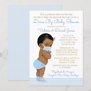Invitation Un bébé africain avec un volant en masque par Baby