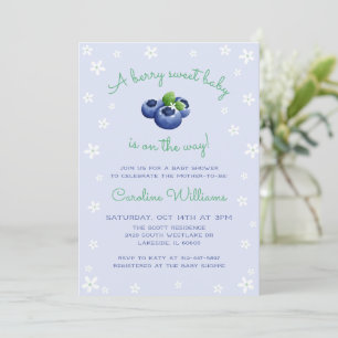 Invitation Un Bébé Berry Sweet est sur le chemin Blueberry Bo