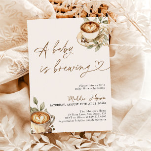 Invitation Un bébé brasse Baby shower, Baby shower café