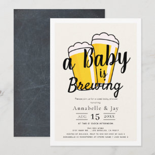 Invitation Un bébé brasse de la bière Baby shower co-ed