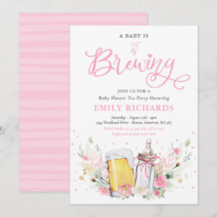 Invitation Un bébé brasse de la bouteille et du Baby shower d