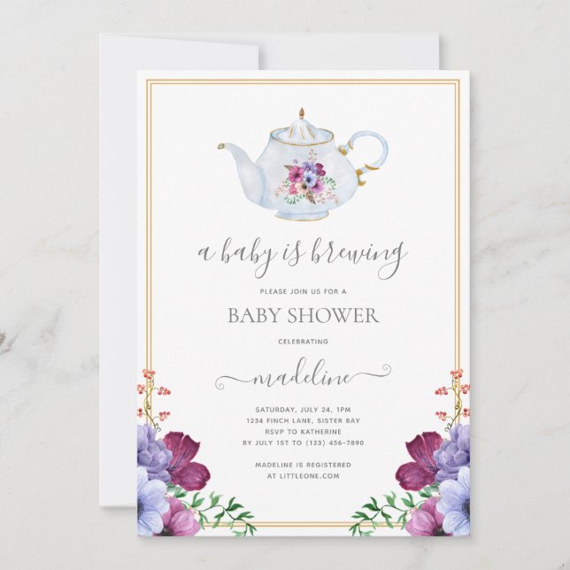 Invitation Un bébé brasse du Baby shower (Devant)