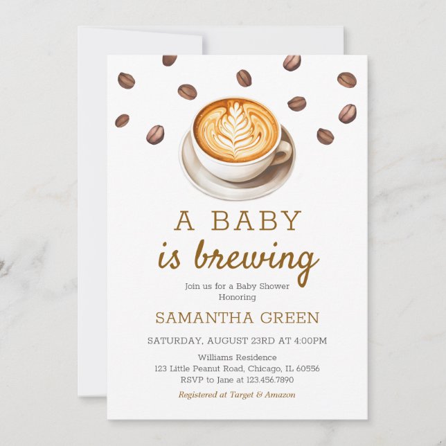 Invitation Un bébé brasse du Baby shower (Devant)