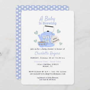 Invitation Un bébé brasse du Baby shower bleu