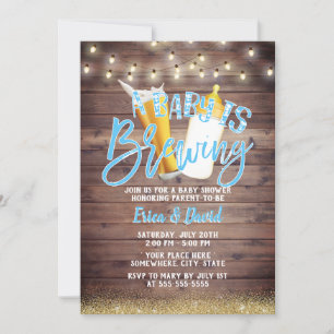 Invitation Un bébé brasse du Baby shower de bière rustique en