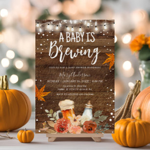 Invitation Un bébé brasse du Baby shower de bière rustique en