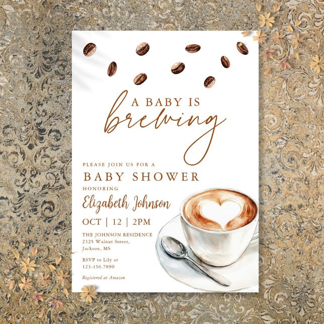 Invitation Un Bébé Brasse Du Baby shower De Café (A Baby Is Brewing Coffee Baby Shower Invitation)