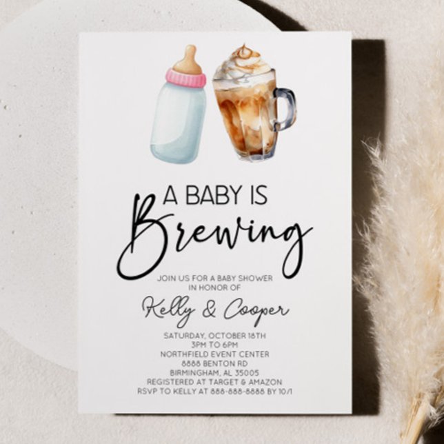 Invitation Un Bébé Brasse Du Baby shower De Café En Bouteille (Créateur téléchargé)