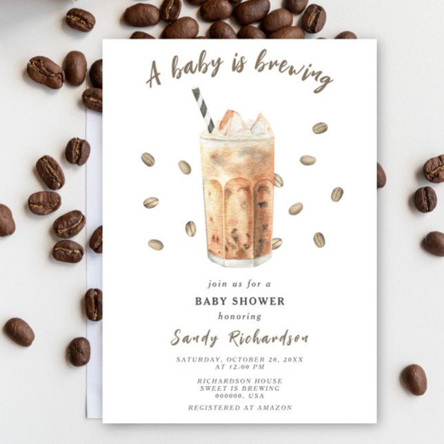 Invitation Un Bébé brasse du Baby shower de café glacé (Créateur téléchargé)