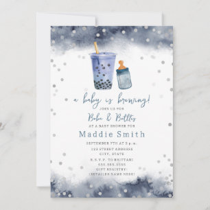 Invitation Un Bébé brasse du Baby shower de garçon Boba Bubbl