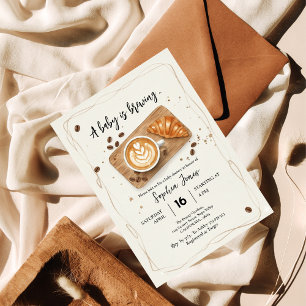 Invitation Un Bébé Brasse Du Café Baby shower À Thème