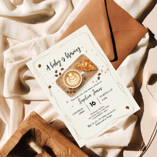 Invitation Un Bébé Brasse Du Café Baby shower À Thème