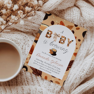 Invitation Un bébé brasse du café d'automne Baby shower à thè