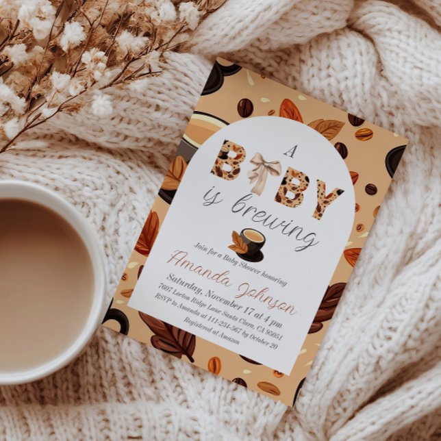 Invitation Un bébé brasse du café d'automne Baby shower à thè (Créateur téléchargé)