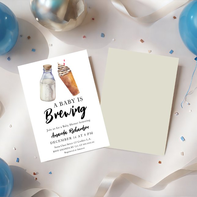 Invitation Un bébé brasse du café et du Baby shower au lait (Créateur téléchargé)
