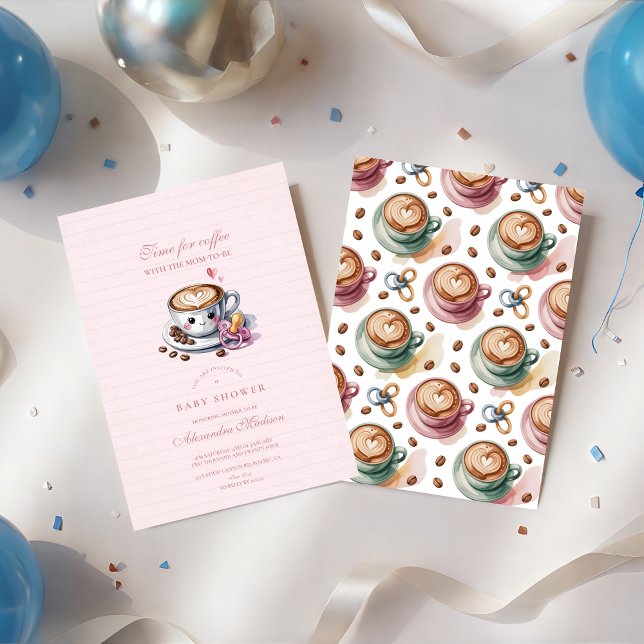 Invitation Un bébé brasse du café et du Baby shower au lait (Créateur téléchargé)