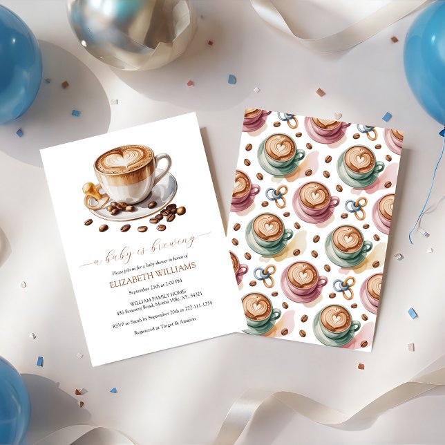 Invitation Un bébé brasse du café et du Baby shower au lait (Créateur téléchargé)