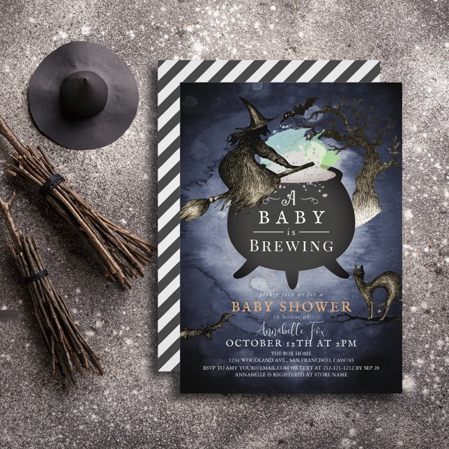 Invitation Un bébé brasse le ciel de nuit Baby shower d'Hallo (Créateur téléchargé)