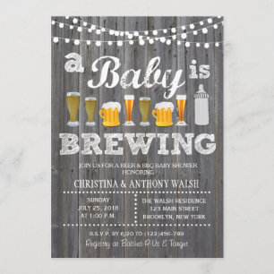 Invitation Un bébé brasse l'invitation de BBQ de baby shower