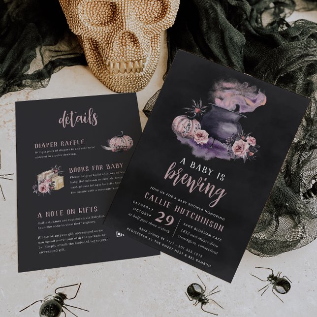 Invitation Un bébé brasse tout en un Baby shower d'Halloween (Créateur téléchargé)