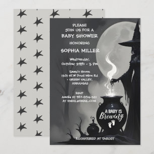 Invitation Un bébé brasse un Baby shower de sorcière d'Hallow