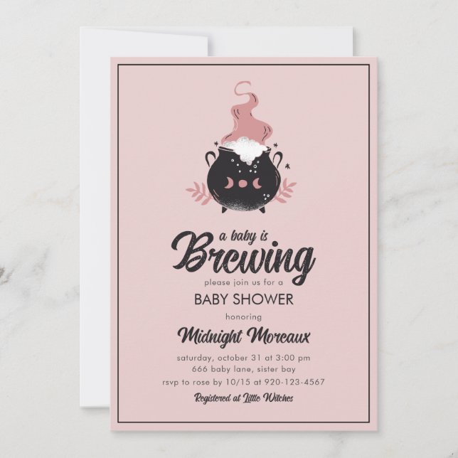 Invitation Un bébé brasse un Baby shower d'Halloween (Devant)