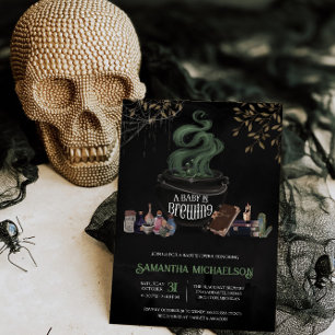 Invitation Un bébé brasse un Baby shower d'Halloween