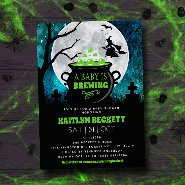 Invitation Un bébé brasse un Baby shower d'Halloween (Créateur téléchargé)