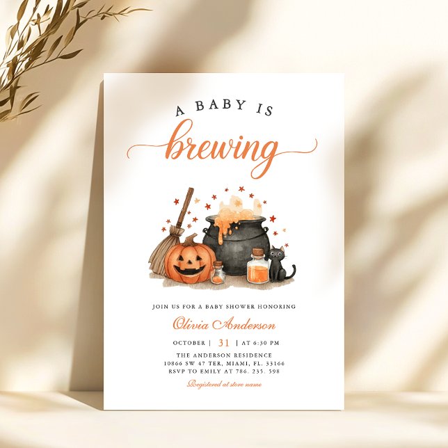 Invitation Un bébé brasse un Baby shower d'Halloween (Créateur téléchargé)