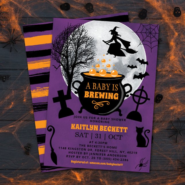 Invitation Un bébé brasse un Baby shower d'Halloween (Créateur téléchargé)