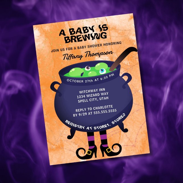 Invitation Un bébé brasse un Baby shower d'Halloween (Créateur téléchargé)
