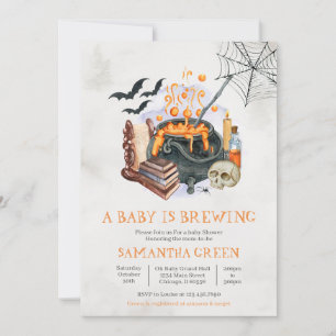 Invitation Un bébé brasse un Baby shower d'Halloween