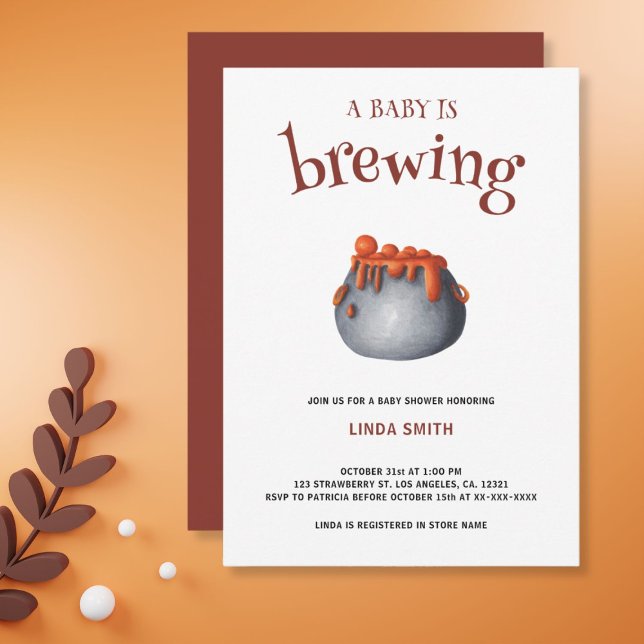 Invitation Un bébé brasse un Baby shower d'Halloween neutre (Créateur téléchargé)
